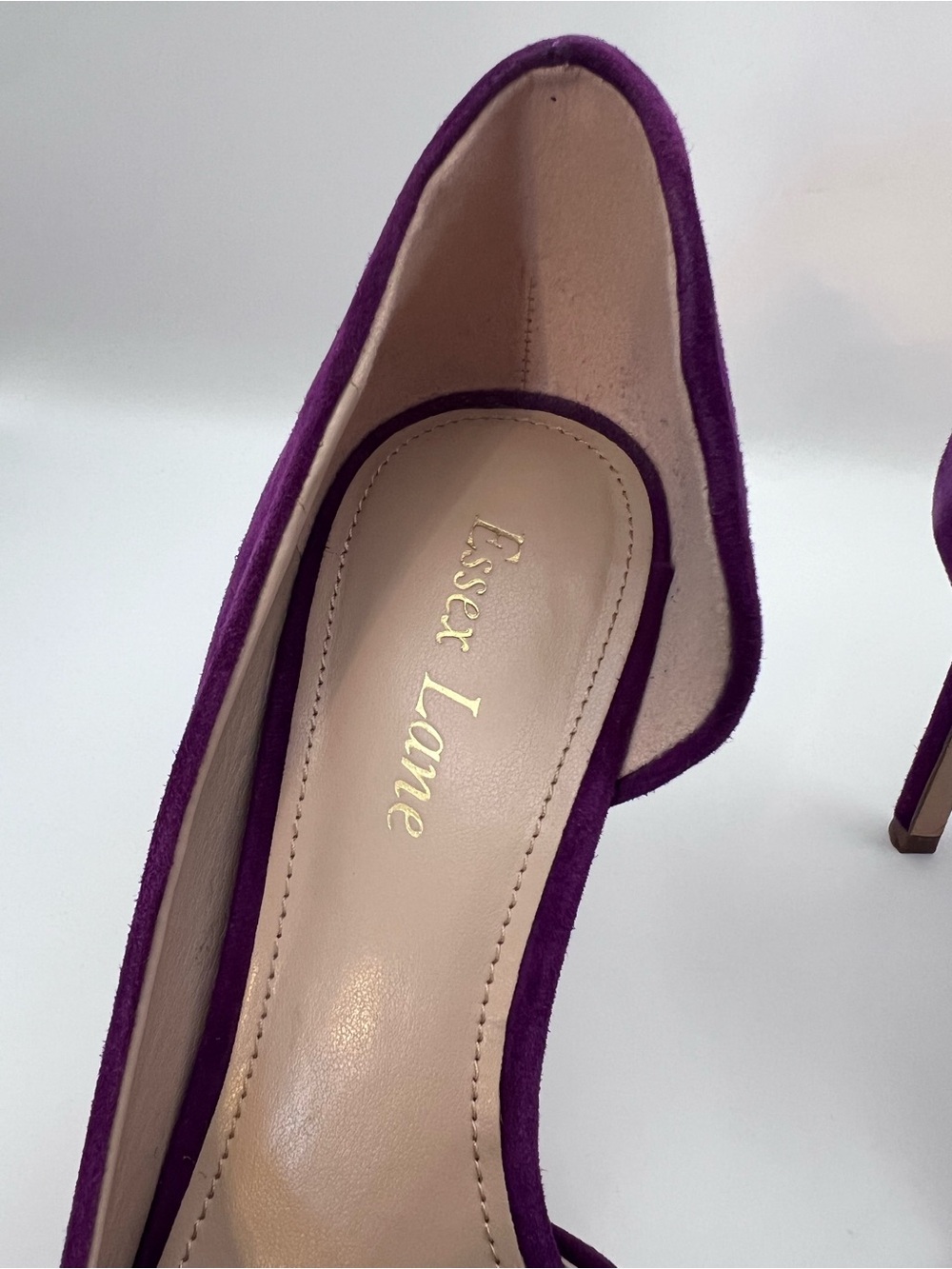 Magenta Suede Pointed-Toe Stiletto Pumps - Picture 7 of 10
